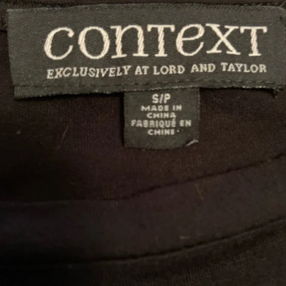 Context Lord and Taylor/women’s, black shirt , S/P - Picture 2 of 4